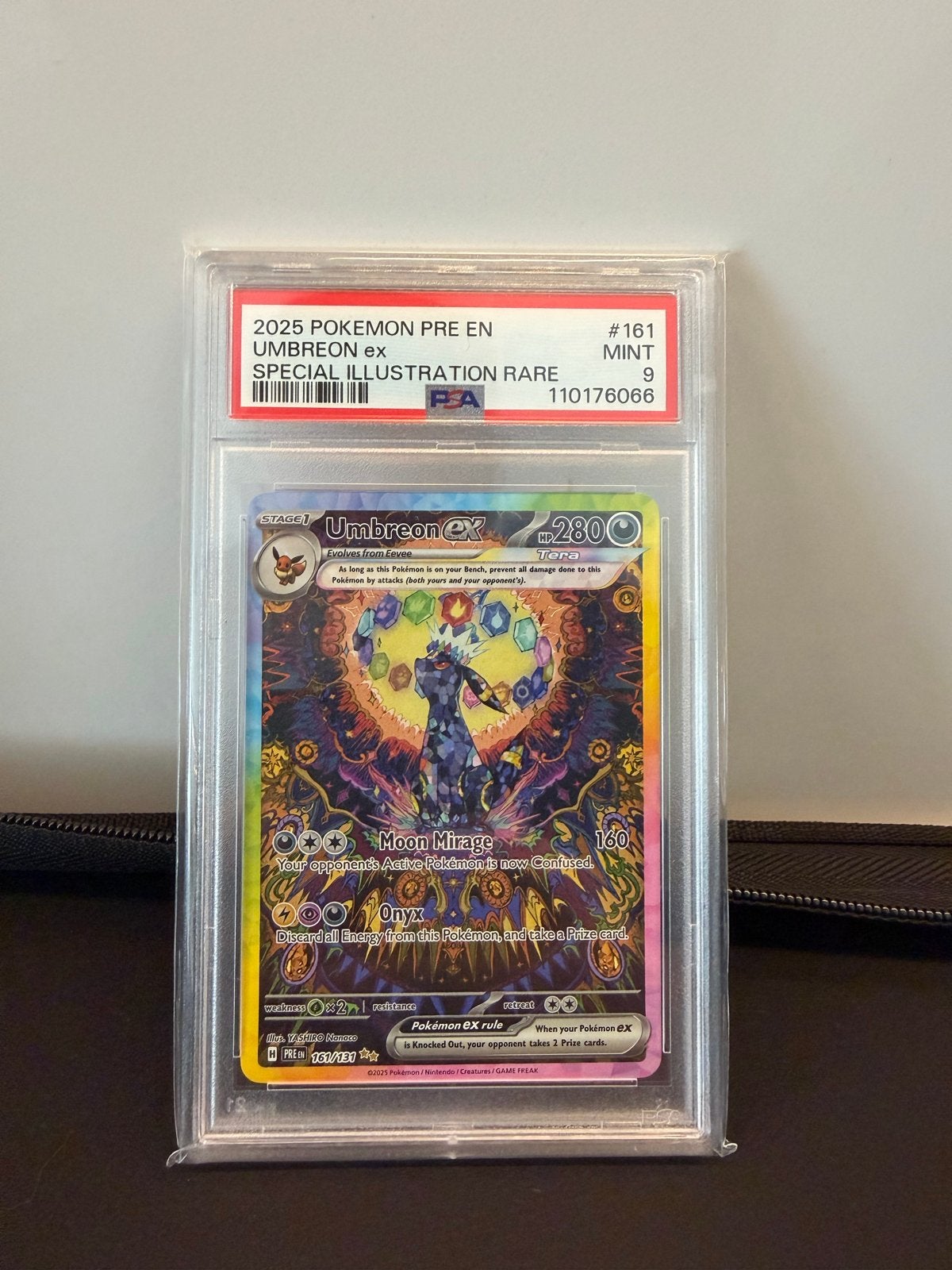 Umbreon ex Special Illustration Rare PSA 9 Pokémon kaart, Ophalen of Verzenden, Zo goed als nieuw, Losse kaart