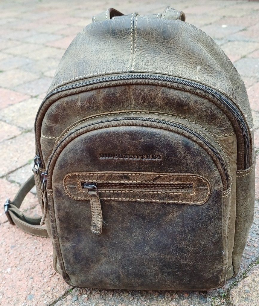 Leren rugzak Hide & Stitches, Overige merken, Gebruikt, Minder dan 30 cm, Ophalen of Verzenden