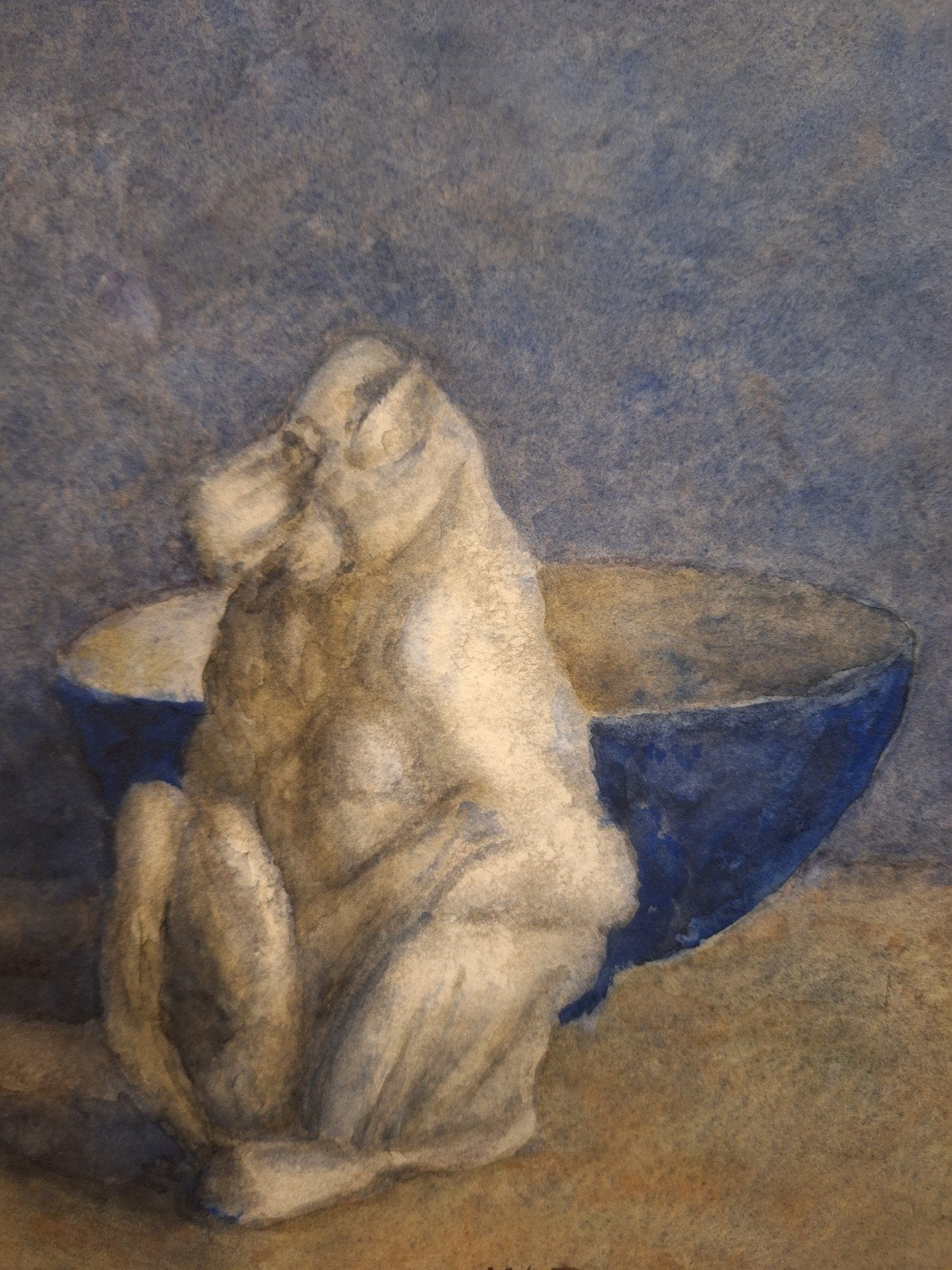 Aquarel Art Deco Aap door Willem Buschkens, Ophalen of Verzenden