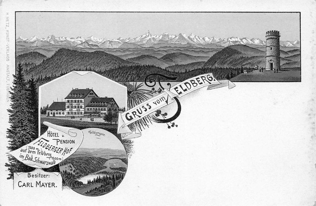 703-192-015 Feldberg Hotel und Feldberger Hof Pension auf d, Verzenden, Voor 1920, Duitsland