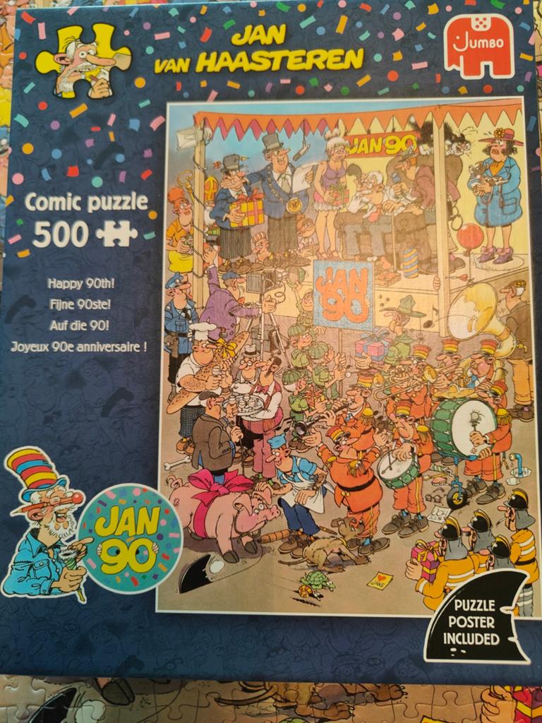 Jan van Haasteren Comic Puzzel - Jan 90! (500 stukjes), Ophalen, Minder dan 500 stukjes, Zo goed als nieuw, Legpuzzel