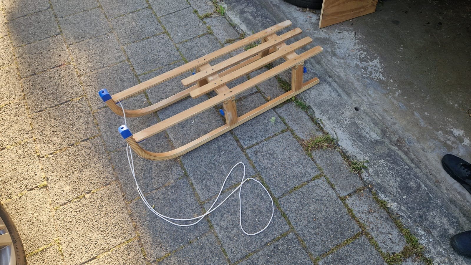 Inklapbare houten slee - Compact en handig voor de winter, Kinderen en Baby's, Speelgoed | Buiten | Sleeën, Ophalen, Gebruikt