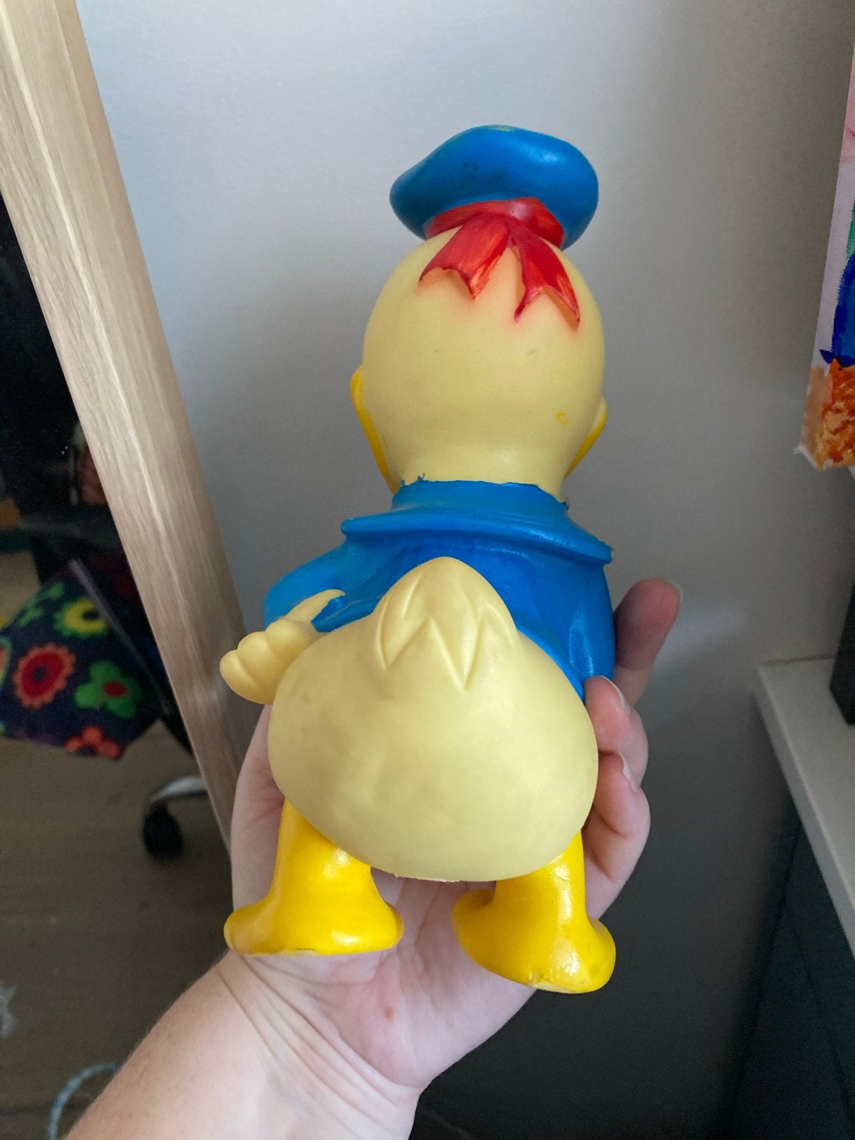 Vintage Donald Duck Rubberen Figuur - Disney Collectible, Verzamelen, Ophalen of Verzenden, Donald Duck, Gebruikt, Beeldje of Figuurtje