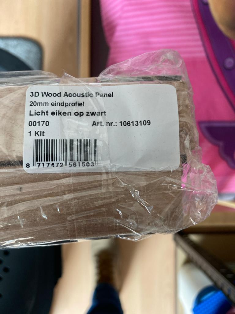 3D Houten Akoestisch Paneel Eindprofiel Licht Eiken, Doe-het-zelf en Verbouw, Plinten en Afwerking, Overige typen, Eiken, Nieuw