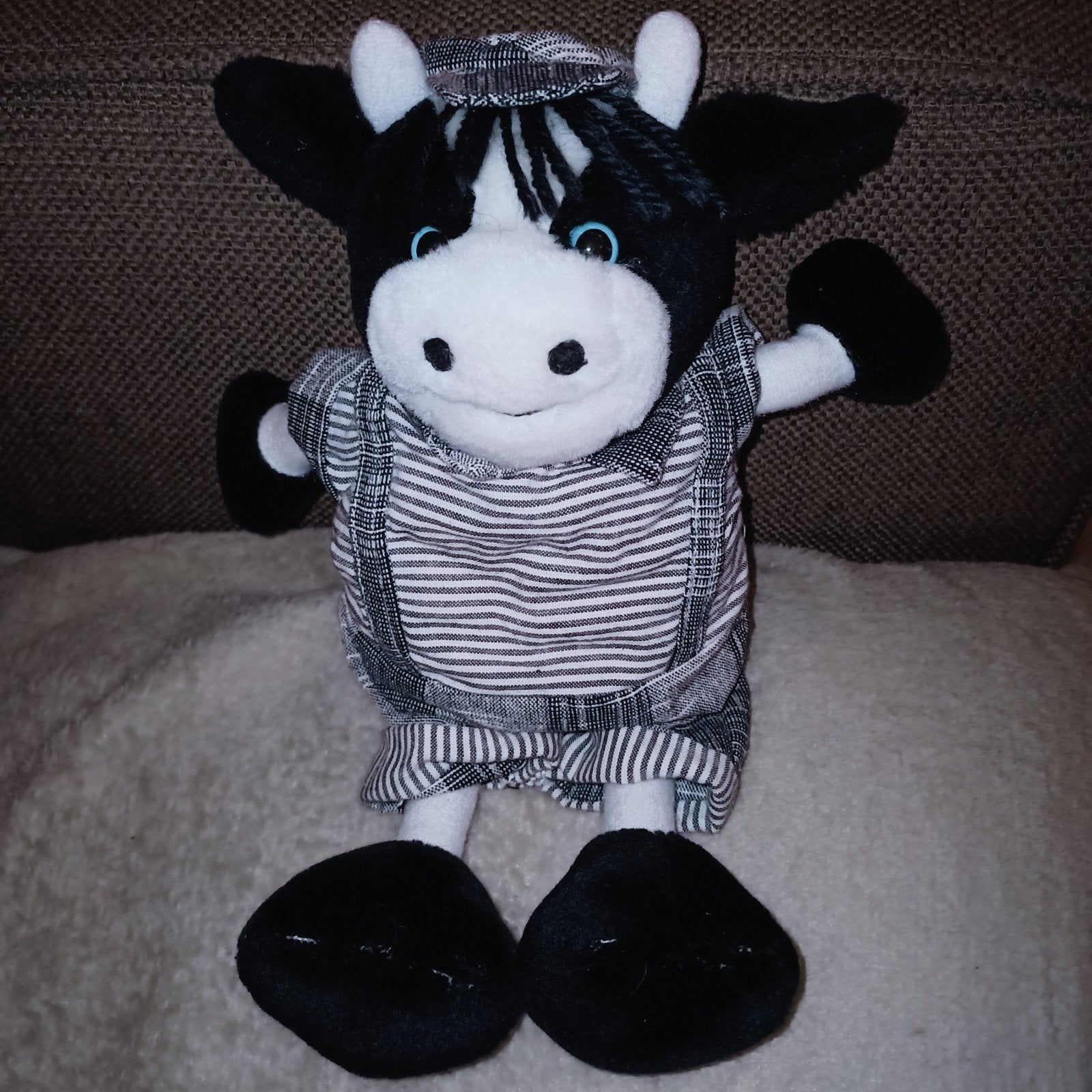 Vintage happy horse koe knuffel., Happy Horse, Zwart, Ophalen of Verzenden, Zo goed als nieuw