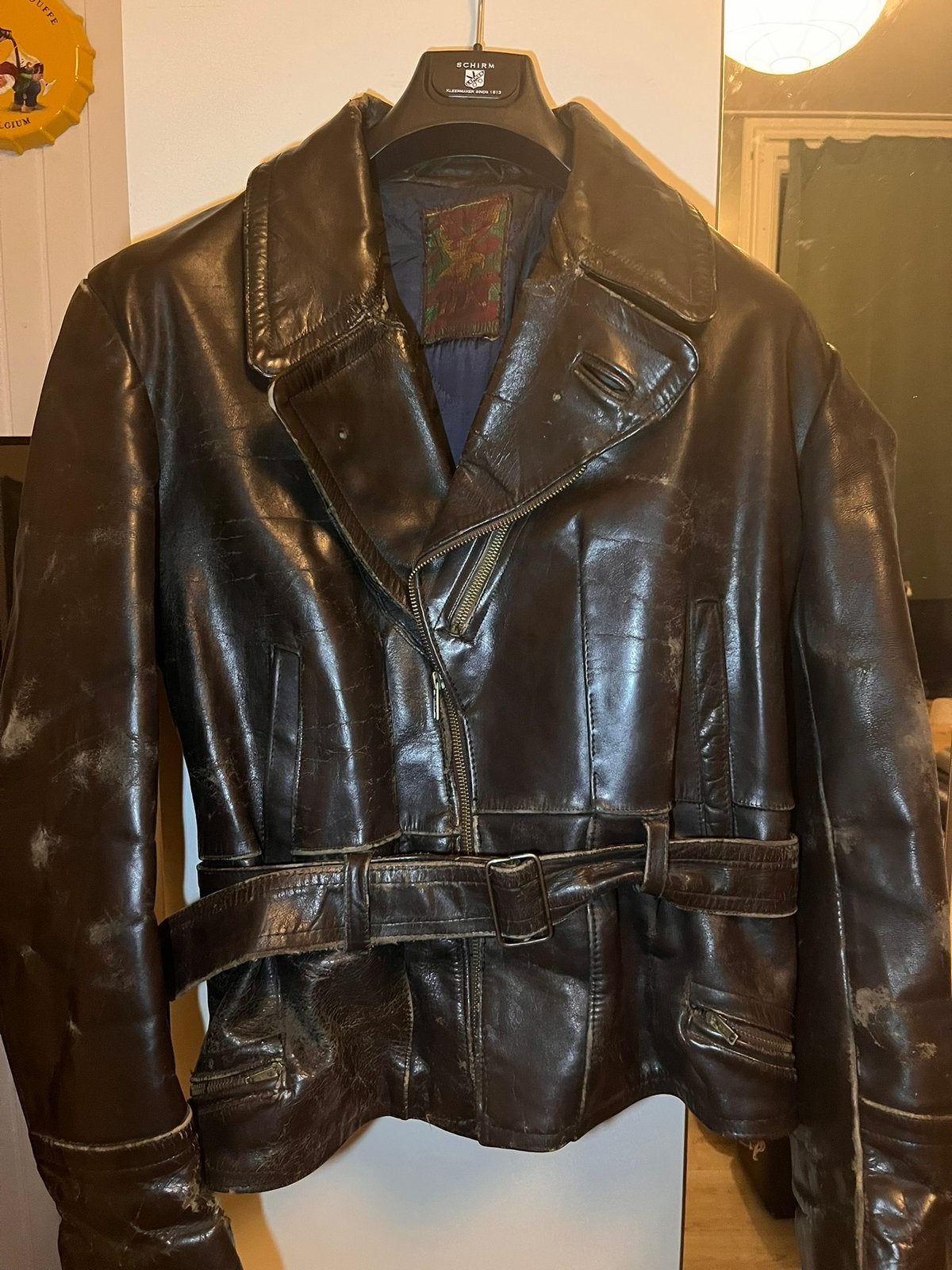 Vintage 60’s leren motorjas L, Ophalen of Verzenden, Tweedehands, Jas | leer