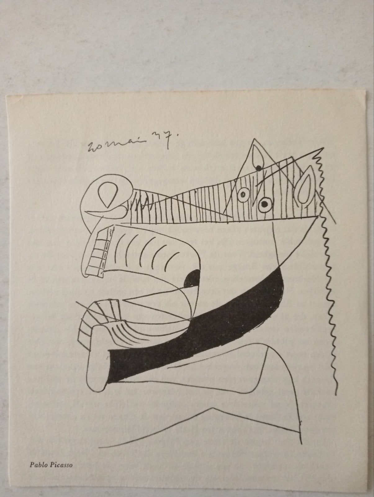Picasso lithografisch boek vignet, Ophalen of Verzenden
