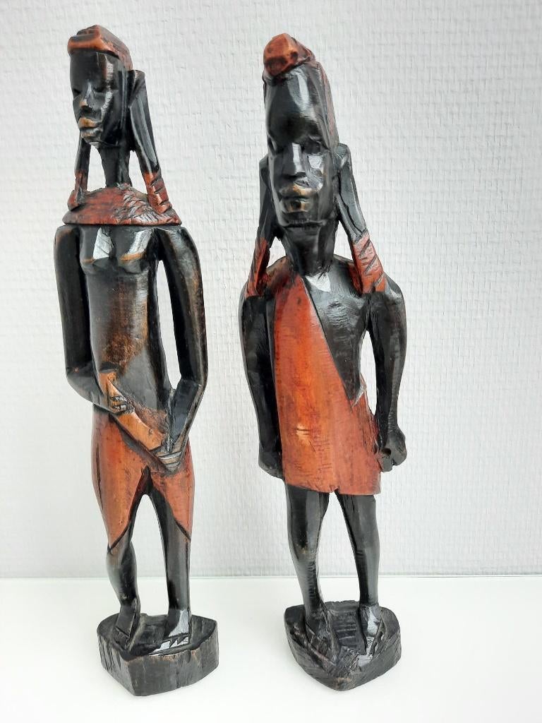 Afrikaanse beelden, hand gesneden, Ophalen of Verzenden, Overige typen, 20 - 50 cm