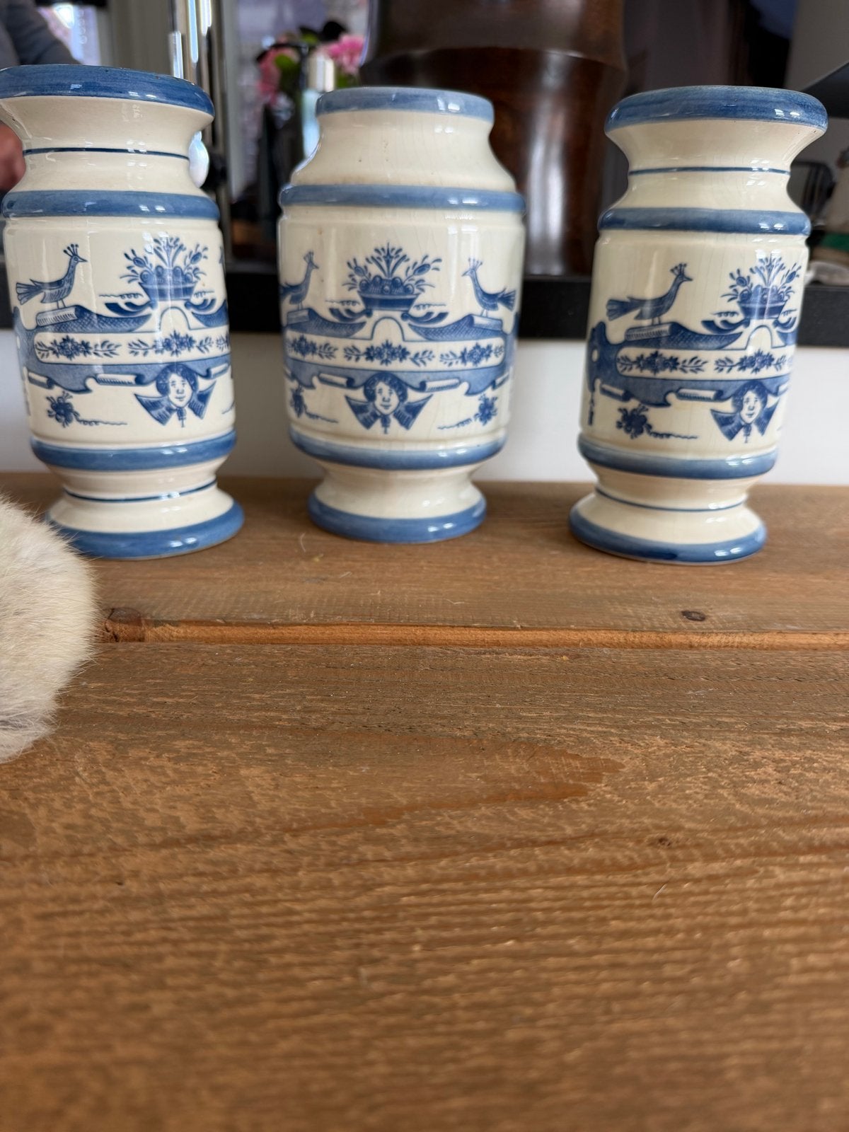 Vintage Delftsblauw Apothekerspotten - Set van 3, Ophalen of Verzenden