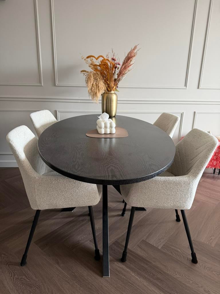 Zitmaxx ovale zwarte eettafel 180cm, Ophalen, Zo goed als nieuw, Ovaal, 150 tot 200 cm