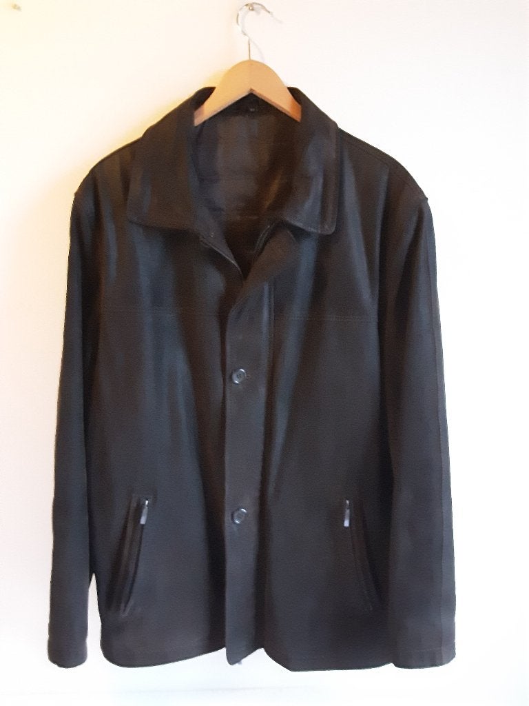 Suede/Leder Jas, Ophalen of Verzenden, Zo goed als nieuw, Maat 52/54 (L), Bruin