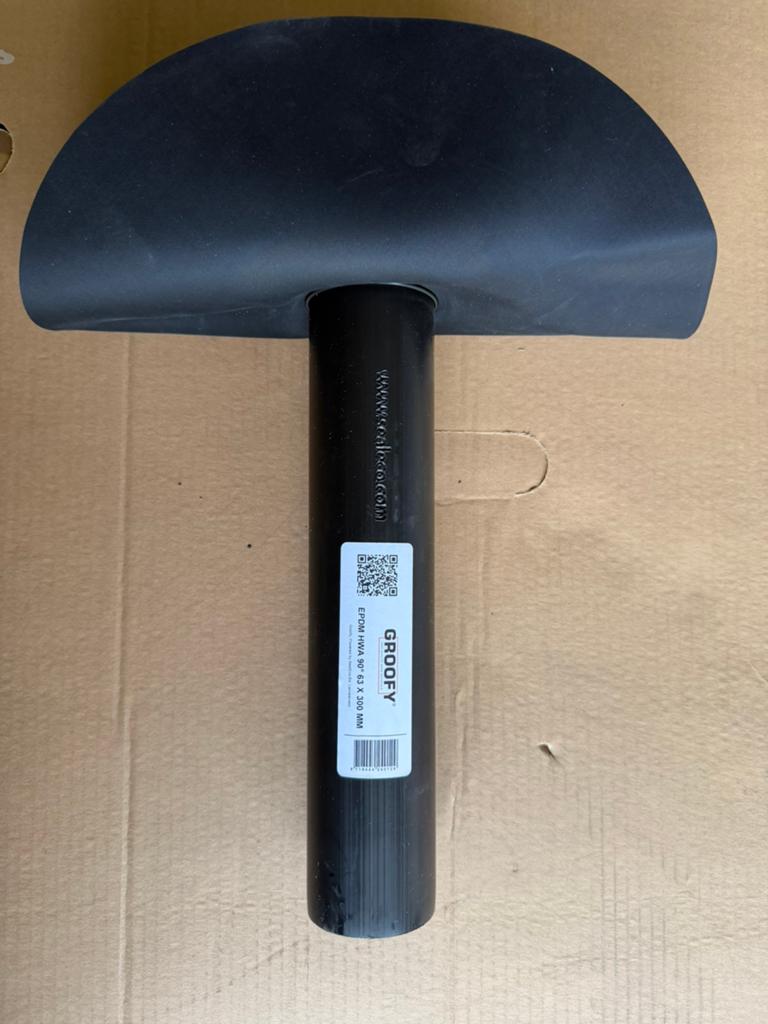 Nieuwe GROOFY EPDM HWA Onderuitloop 90 Ø63 x 300 mm, Overige materialen, 6 meter of meer, Overige typen, Nieuw