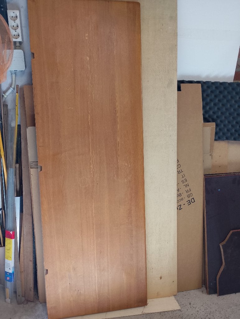 Massief eiken plank / schap 163cm x 54,5cm x 4 cm, Doe-het-zelf en Verbouw, Hout en Planken, Ophalen, Gebruikt, Minder dan 25 mm