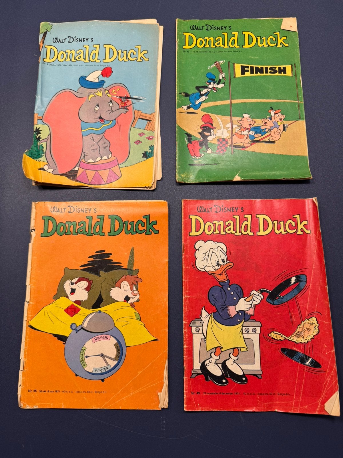 Walt disney donald duck 1971 1 12 45 49, Gelezen, Europa, Ophalen of Verzenden, Meerdere comics