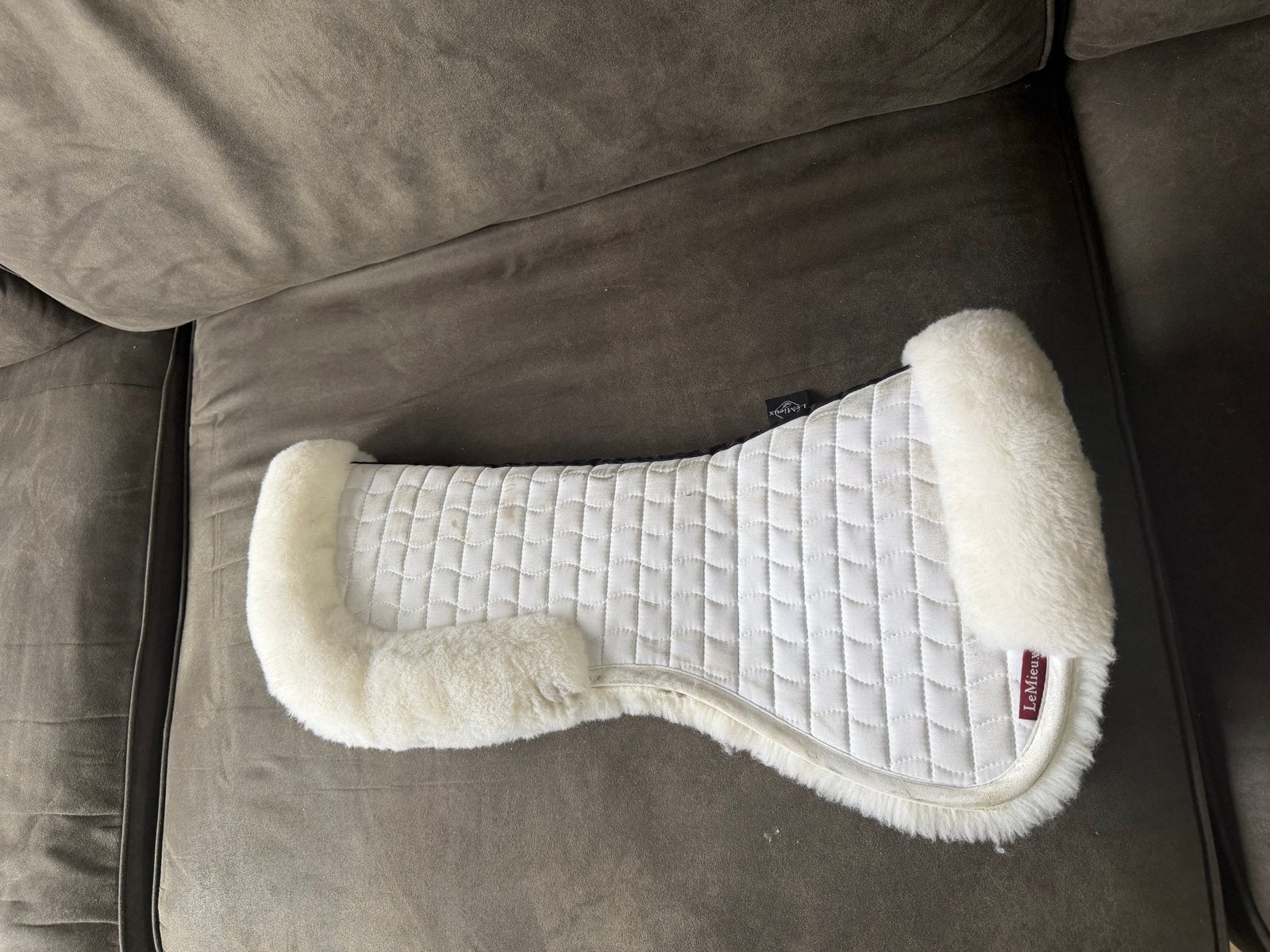Zadelonderlegger bont Wit merino wol, Dieren en Toebehoren, Full (L), Wit, Ophalen of Verzenden, Zo goed als nieuw