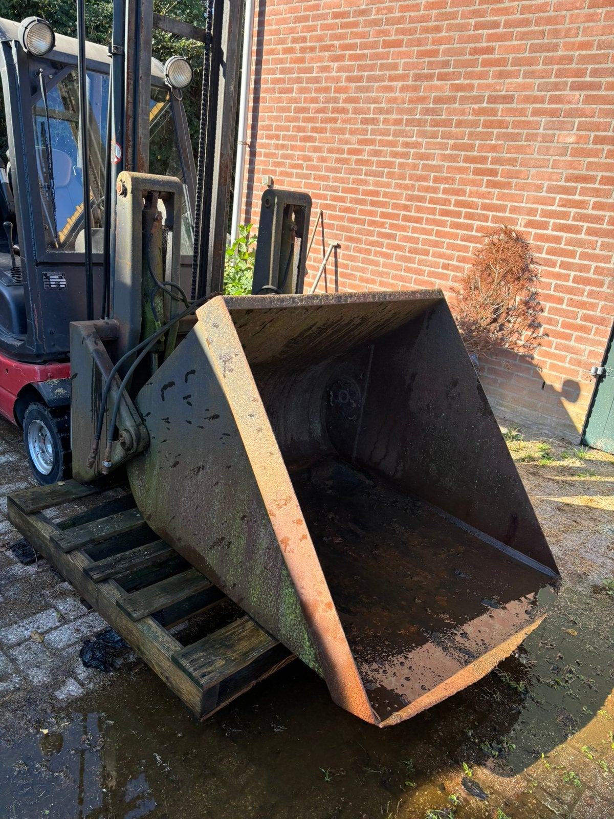 Heftruck schepbak, Ophalen, Werkplaats, Gebouw of Erf
