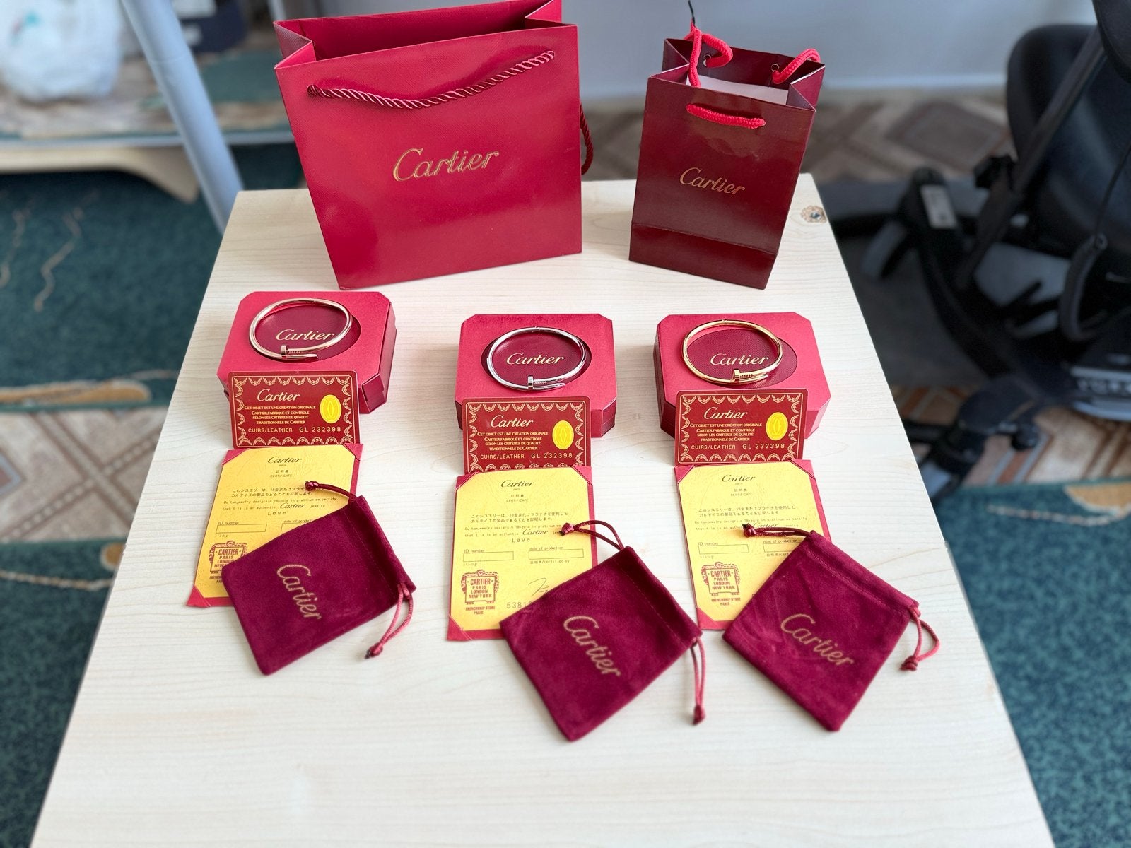 Cartier Love Armbanden en Ringen - Rolex Doos Accesoires, Ophalen of Verzenden, Nieuw, Goud, Overige materialen