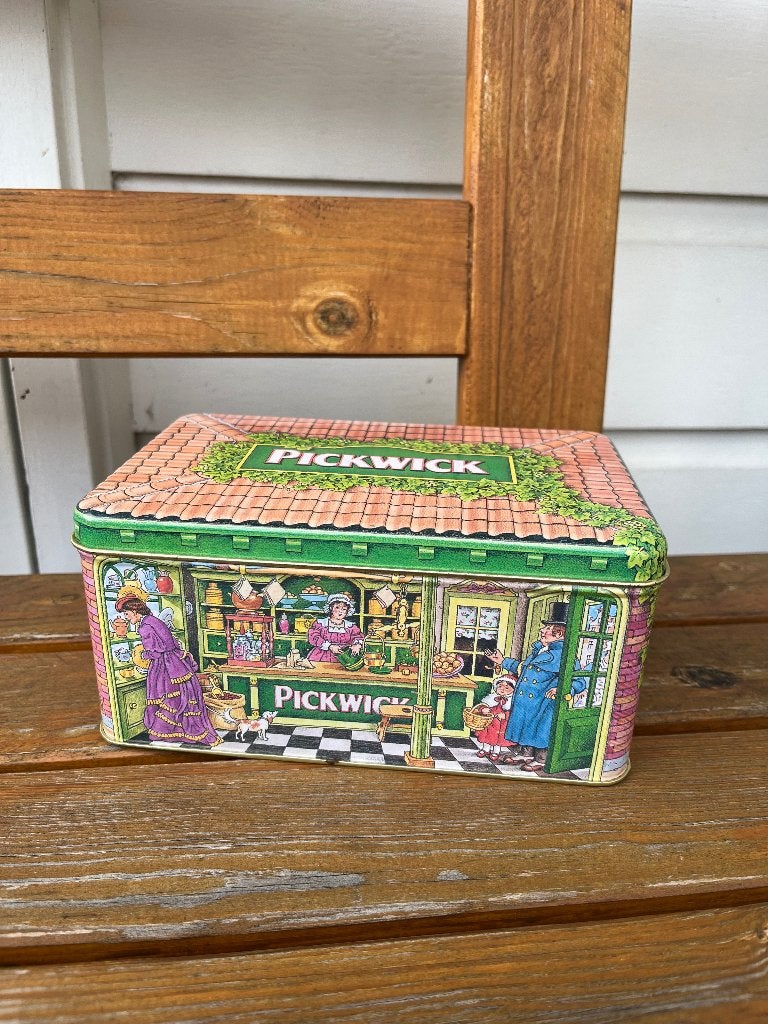 Vintage the Pickwick house thee blik "winkel" theeblik 1998, Ophalen of Verzenden, Gebruikt, Thee