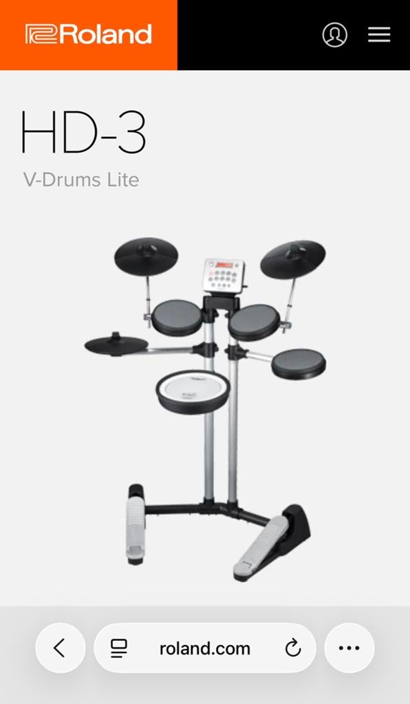 Roland HD3 electronisch drumstel + Roland PM03 box, Muziek en Instrumenten, Drumstellen en Slagwerk, Ophalen of Verzenden, Roland