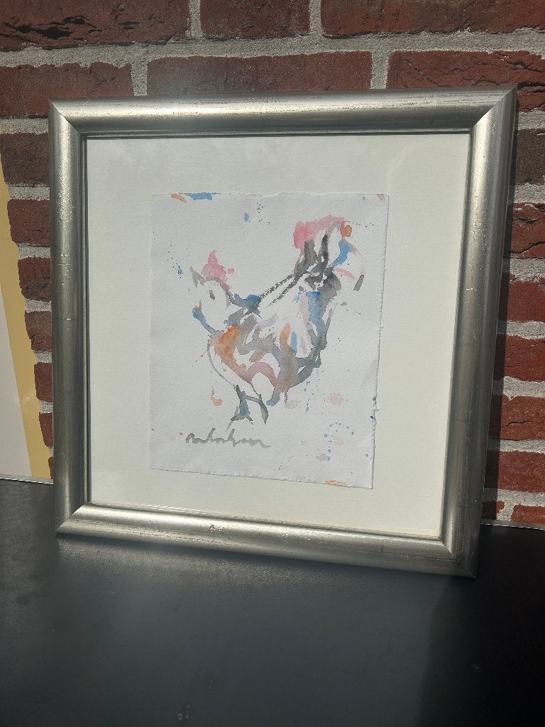 Anton Heyboer Kip, Aquarel, in lijst 44hx43b, gesigneerd, Ophalen of Verzenden