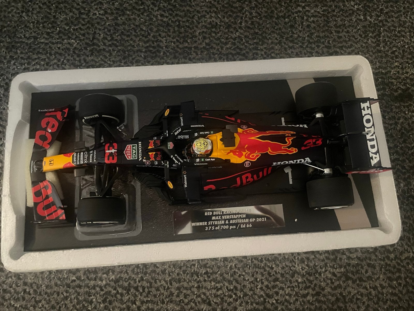 Max Verstappen RB16B Stiermarken & Oostenrijk 2021 1:18, Verzenden, Nieuw, Auto, MiniChamps