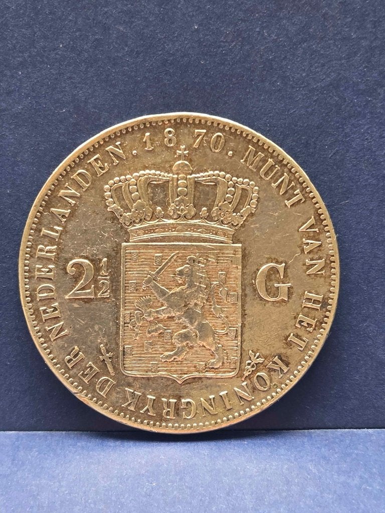 1870 Rijksdaalder Willem 3, Koning Willem III, Zilver, Ophalen of Verzenden, Losse munt