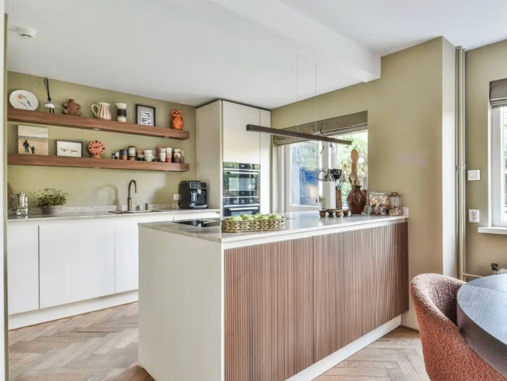 Luxe keuken - 2024 - Taj Mahal blad - Kookeiland, Ophalen, Graniet of Steen, Dubbelwandige keuken, Zo goed als nieuw