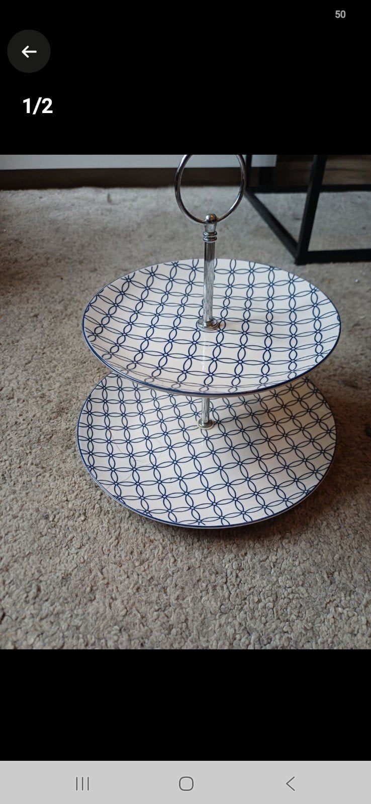 TE KOOP ANTIEK VINTAGE RETRO BONBONSCHAALTJE ETAGERE SCHAALT, Ophalen of Verzenden