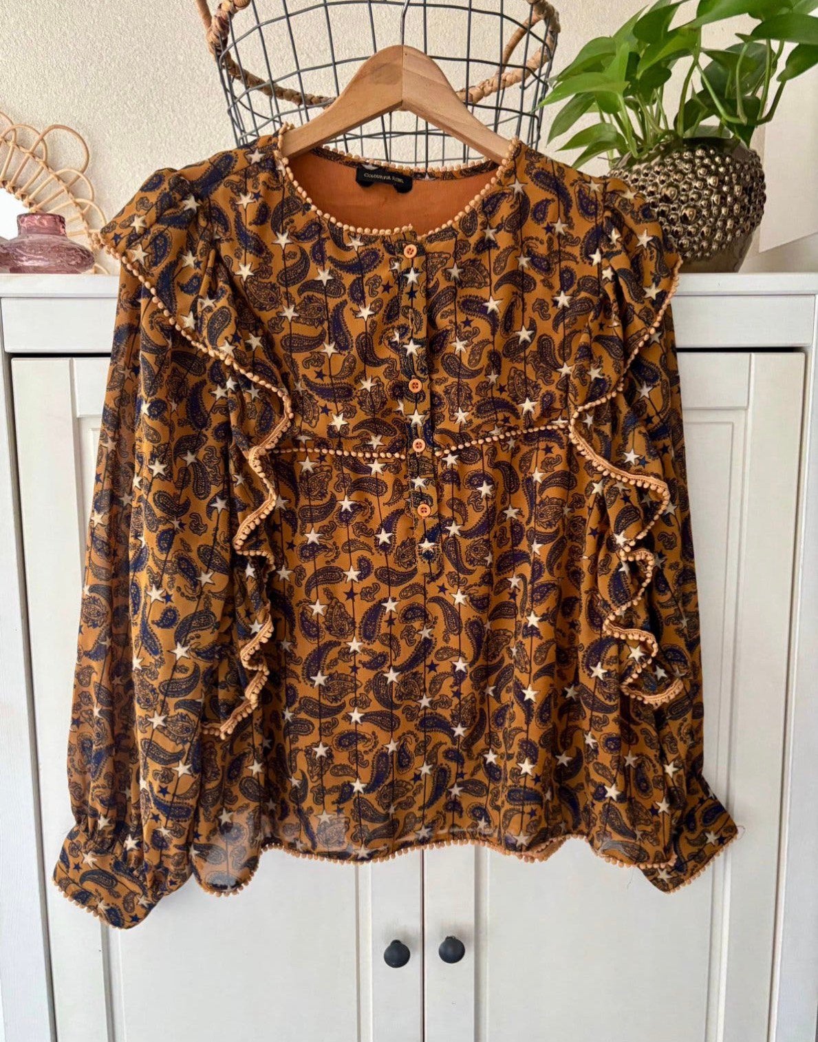 Colourful Rebel blouse maat M, Ophalen of Verzenden, Zo goed als nieuw, Maat 38/40 (M), Bruin