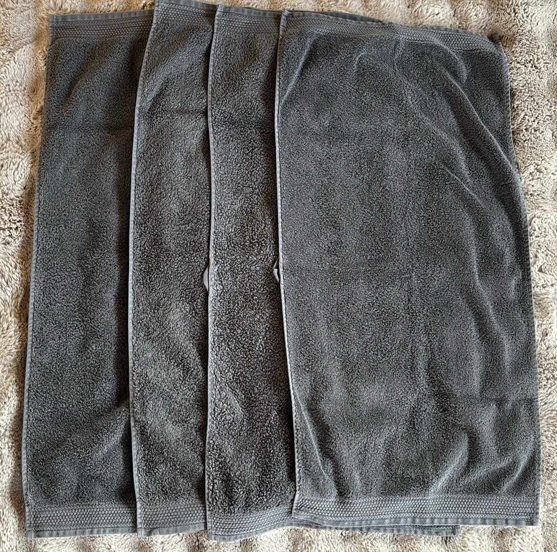 Handdoeken 4 stuks - 50x100cm, Ophalen of Verzenden, Nieuw, Grijs, Handdoek