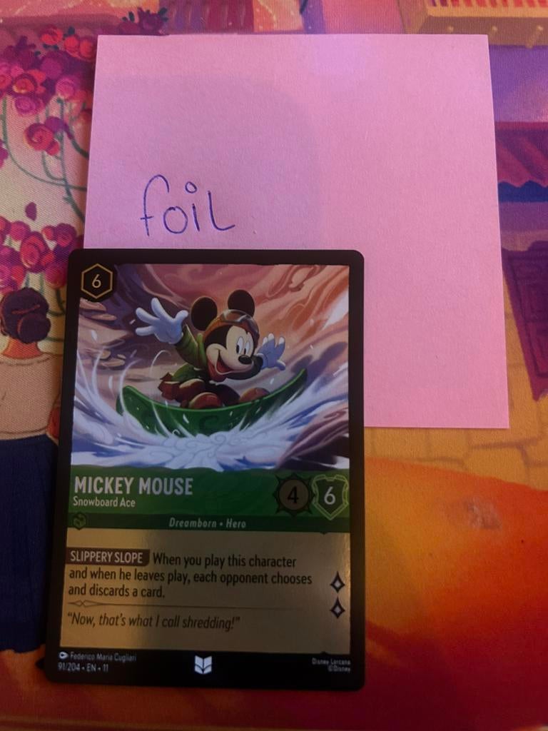 Mickey mouse snowboard ace foil, Ophalen of Verzenden, Nieuw, Foil