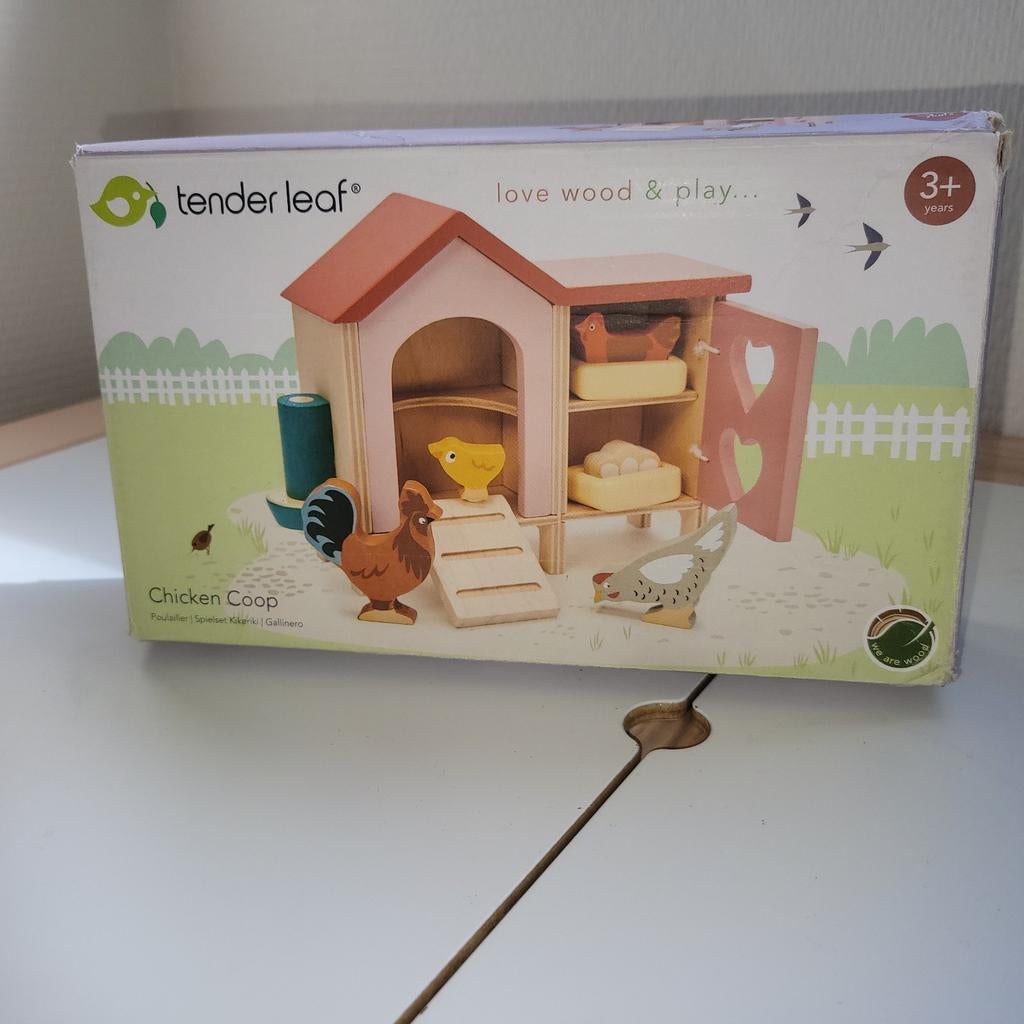 Tender Leaf kippenhok speelset hout compleet, Kinderen en Baby's, Ophalen of Verzenden, Poppenhuis