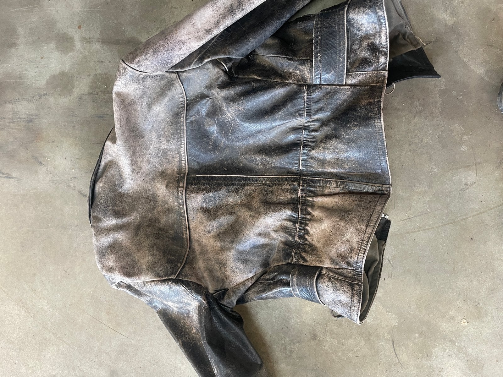 Elro Leren Jas Maat L - Vintage 60/70 jaren, Ophalen, Gedragen, Maat 52/54 (L), Bruin