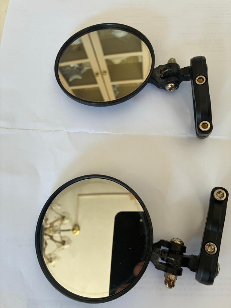Set van 2 bar end spiegels, rond, carbon look, Ophalen of Verzenden
