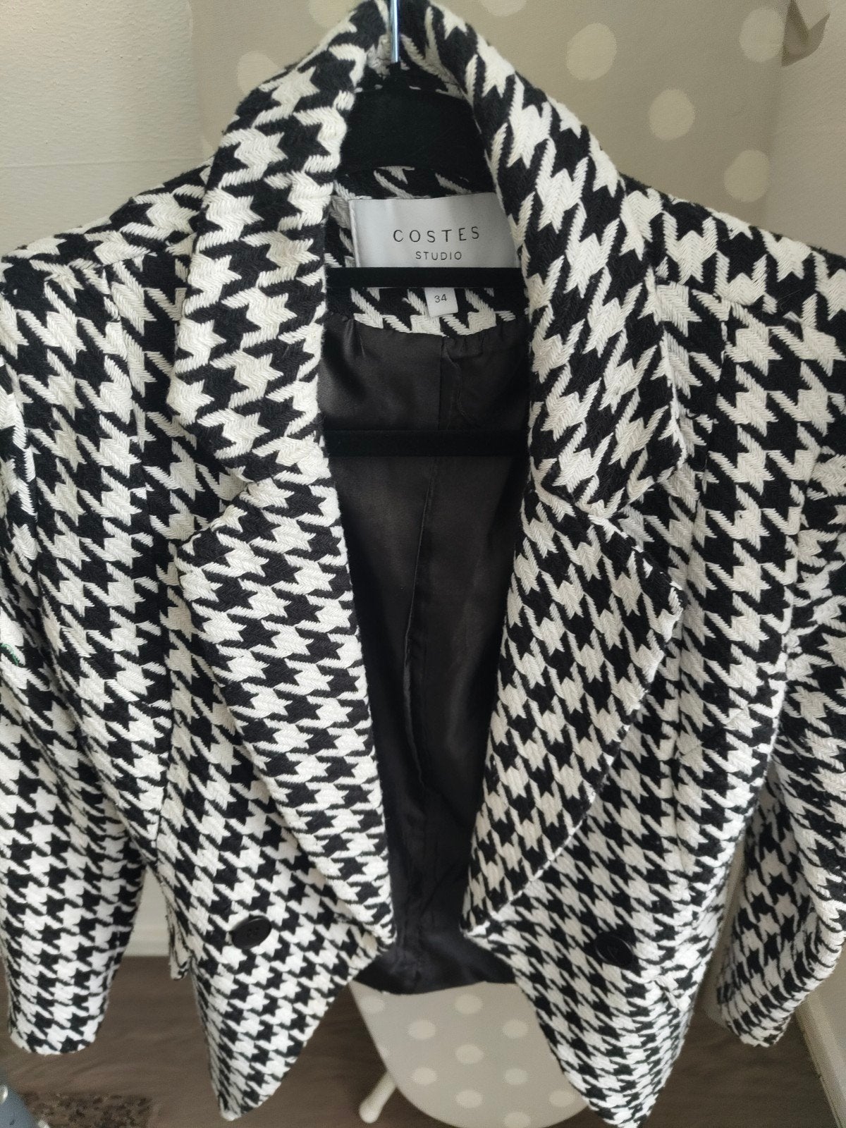 Costes Studio Zwart-wit Pied-de-Poule Jasje Maat 34, Kleding | Dames, Zwart, Ophalen of Verzenden, Zo goed als nieuw, Maat 34 (XS) of kleiner