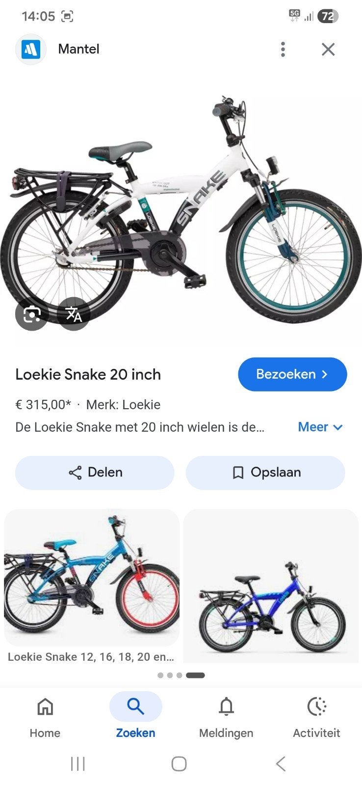 Snake loeki fiets, Ophalen, Zo goed als nieuw, 20 inch of meer