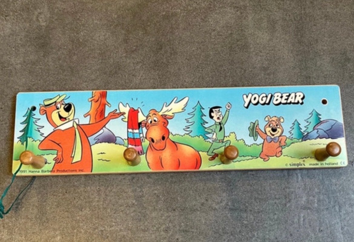 Vintage Yogi Bear Simplex Kinderkapstok - Hanna Barbera, Gebruikt, Ophalen of Verzenden, Minder dan 100 cm, Kinderkapstok