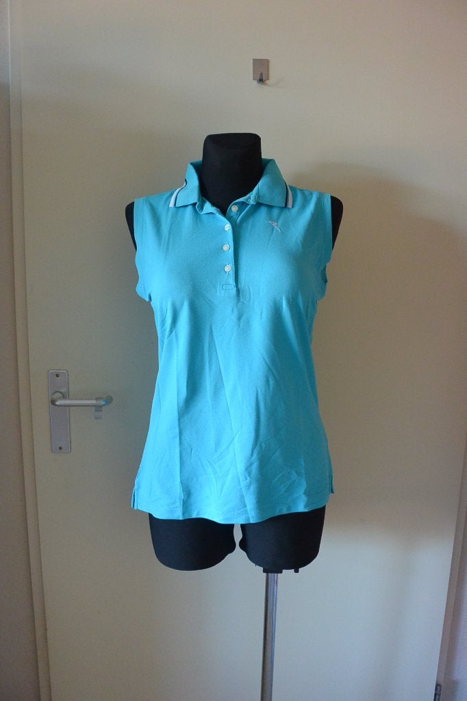 Chervo golf polo mouwloos 42 aqua blauw, Sport en Fitness, Ophalen of Verzenden, Gebruikt, Kleding, Overige merken