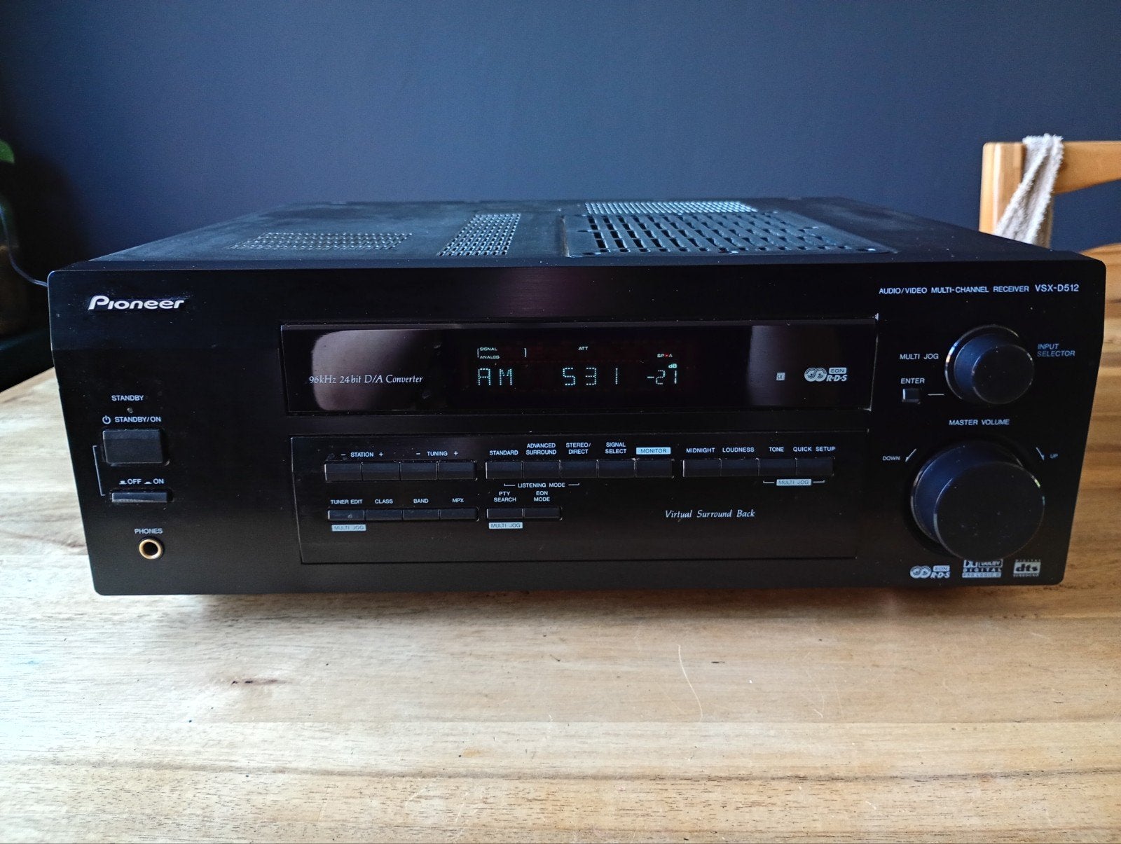 Pioneer audio/video multi channel receiver vsx d512, Ophalen, 120 watt of meer, Pioneer