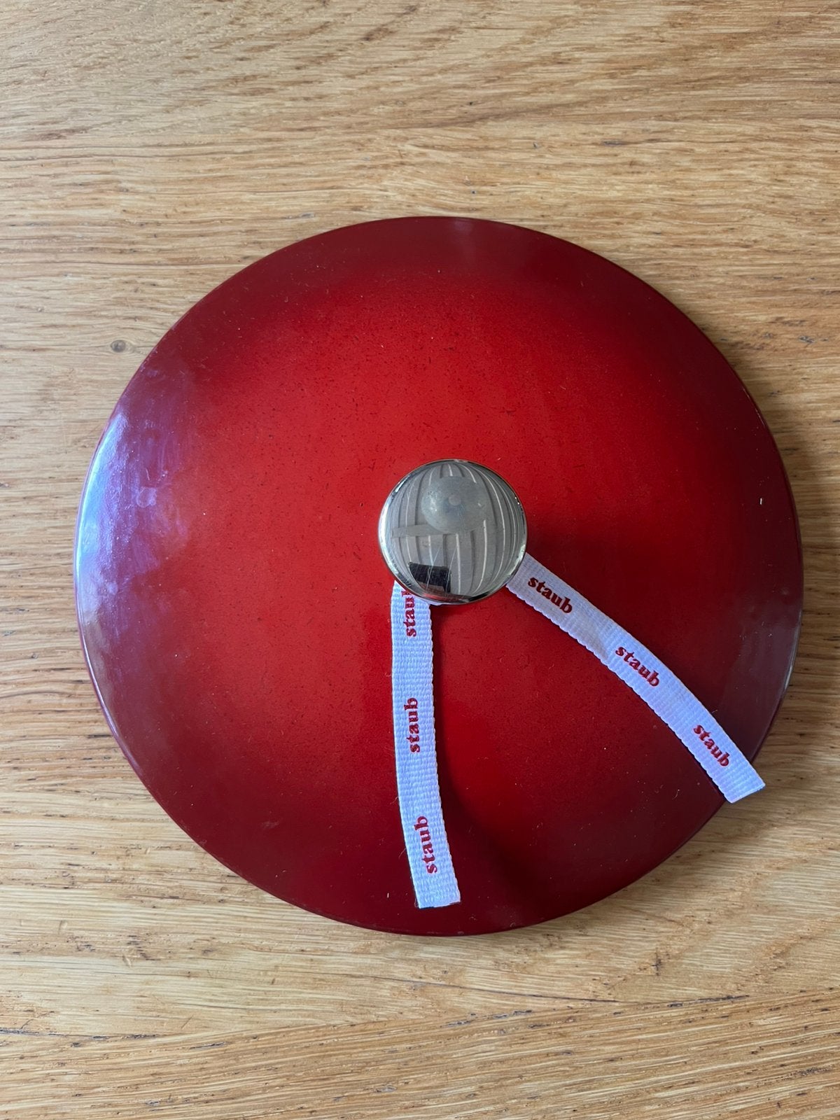 Staub Gietijzeren Braadpan 20 cm - Rood, Gebruikt, Ophalen of Verzenden, Metaal, Rood