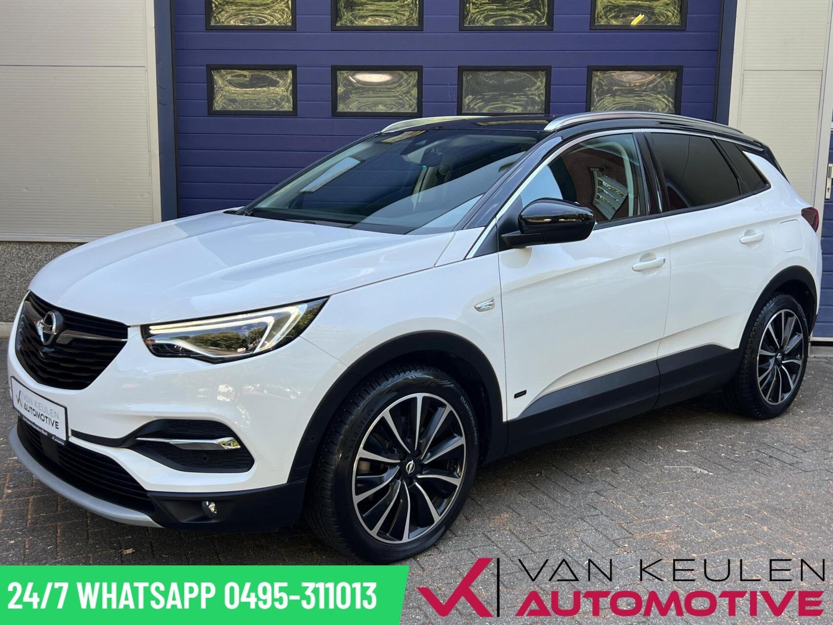 Opel Grandland X PHEV Ultimate l Vol! l Leer l Trekhaak, 228 pk, Zwart, 4 cilinders, Wit