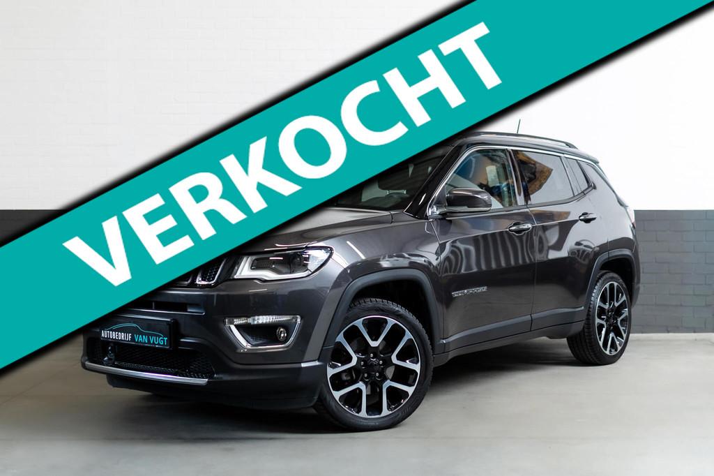 Jeep Compass 1.3T Limited leder, 1750kg trekgewicht climate, Voorwielaandrijving, Bi-Xenon koplampen, Gebruikt, Zwart