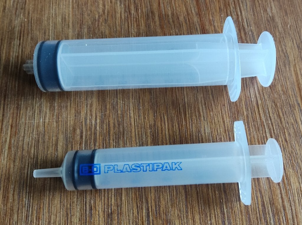 Injectiespuiten groot, Ophalen of Verzenden, Gebruikt