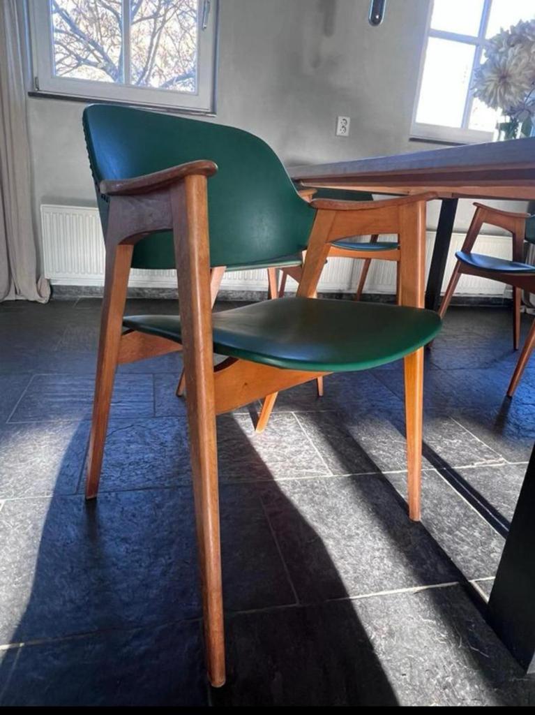 Prachtige jaren 50/60 Cees Braakman eetkamerstoelen 8 stuks, Ophalen