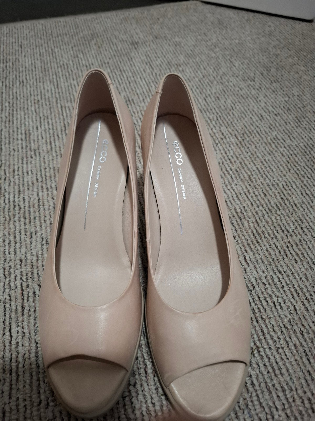 ECCO dames pumps nude/poederroze – maat 39 – leren peep toe, Ecco, Pumps, Beige, Ophalen of Verzenden