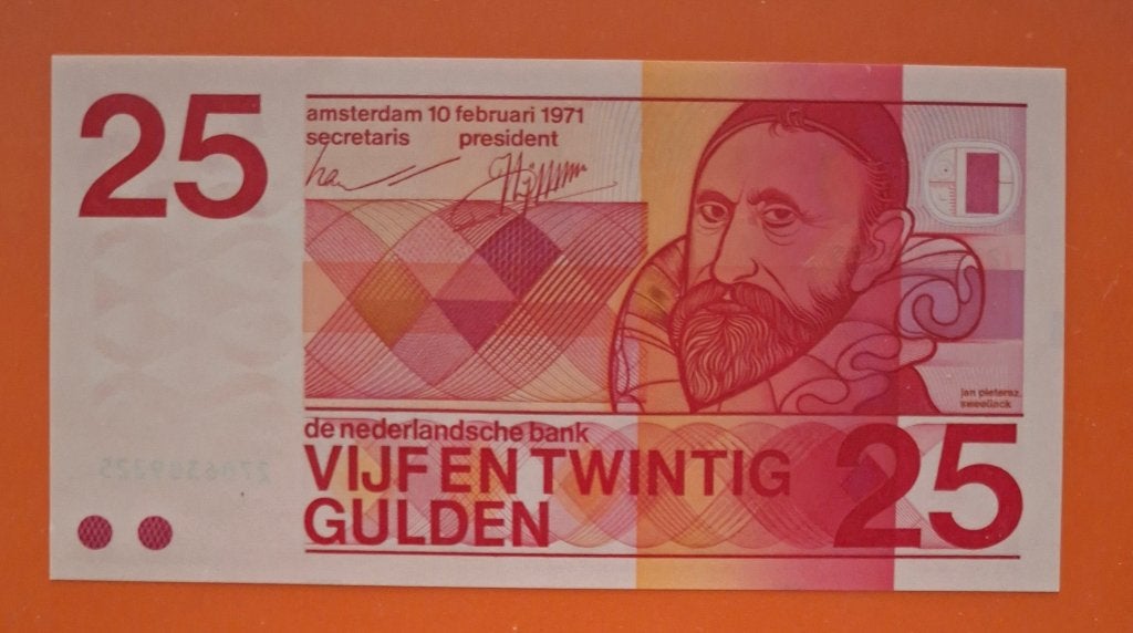 Bankbiljet 25 gulden 1971 Sweelinck, cat. PL70.b1, Verzenden, 25 gulden, Los biljet