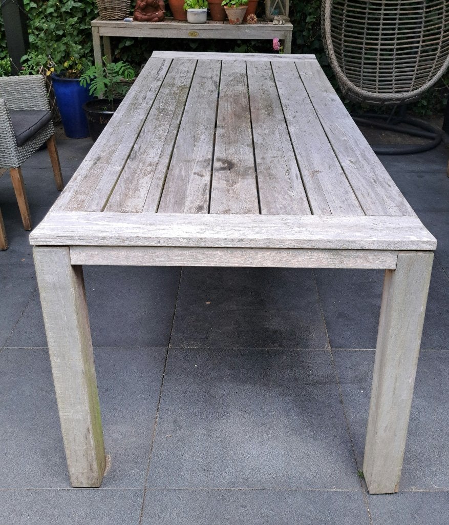 Tuintafel, Tuin en Terras, Tuintafels, Ophalen, Gebruikt, Rechthoekig, Hout