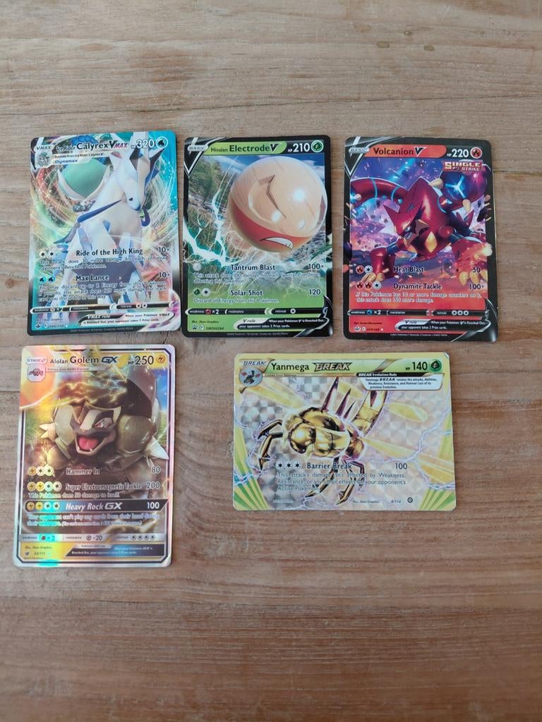Pokémon V, VMAX en BREAK kaarten - 5 stuks, Ophalen, Gebruikt, Meerdere kaarten