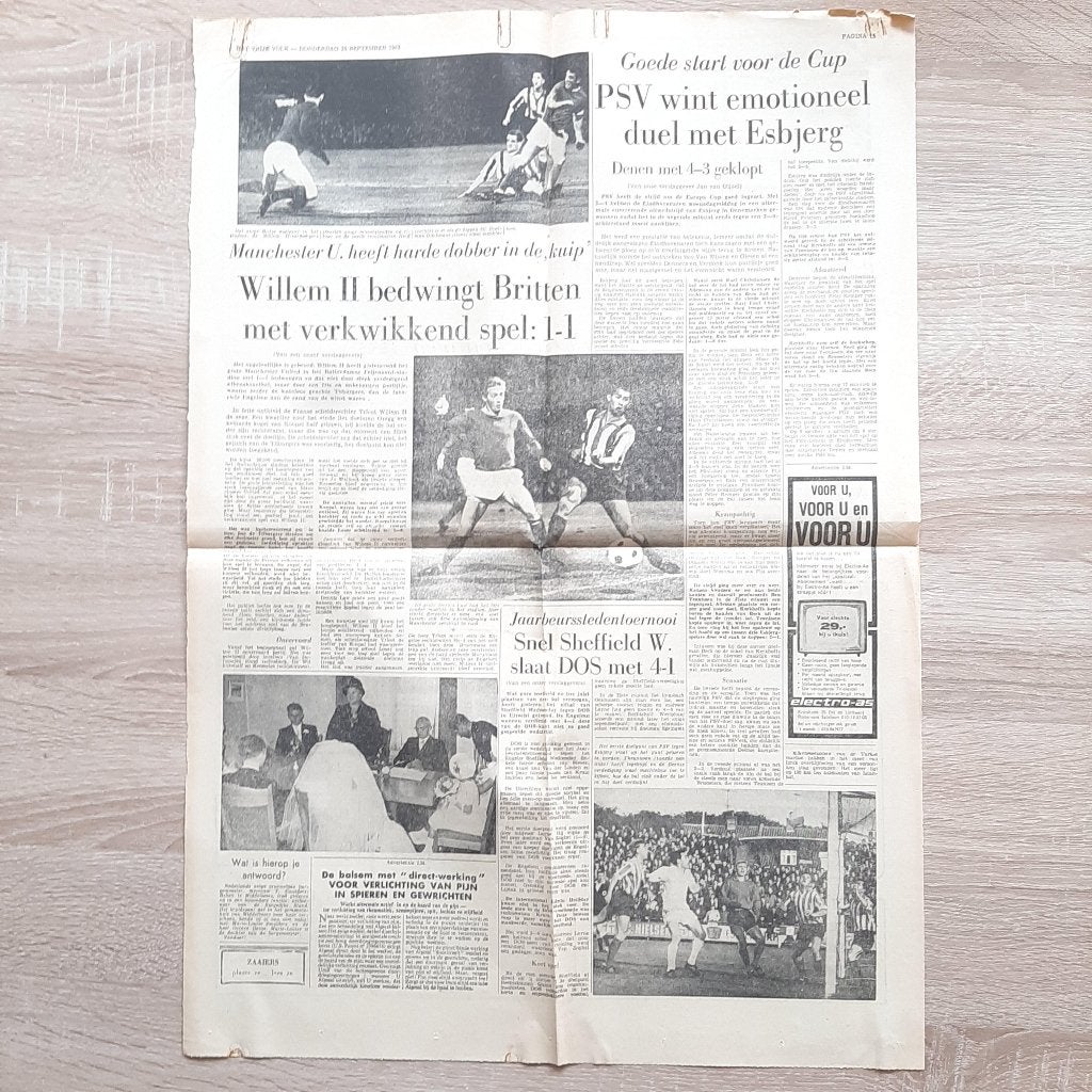 ZELDZAAM Willem II bedwingt Britten met verkwikkend spel 1-1, Verzenden, Zo goed als nieuw, Willem II, Poster, Plaatje of Sticker