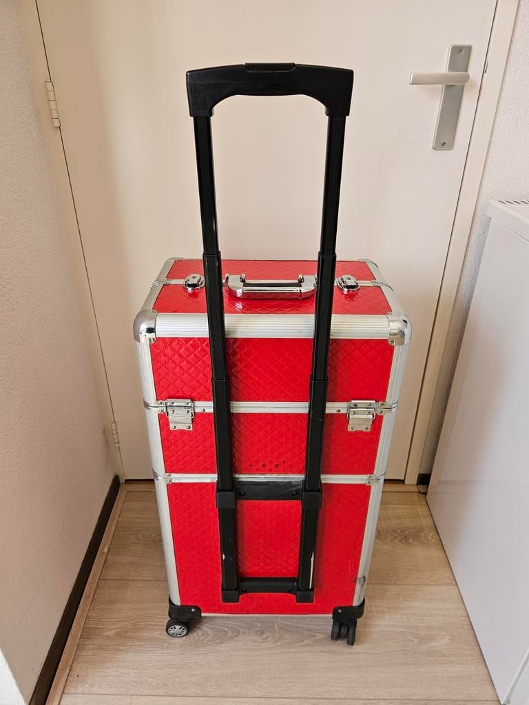 Kapperskoffer in zeer goede staat merk Sibel, Hard kunststof, Zo goed als nieuw, 70 cm of meer, Wieltjes